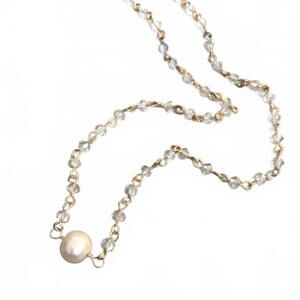 NEW PRETTY SIMPLE freshwater pearl choker necklace in gold